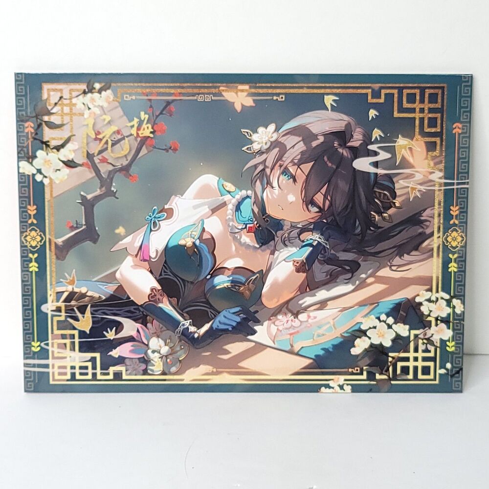 Ruan Mei Green w/ Stand Waifu Card Anime Girl Wall Art Oversized Board A5